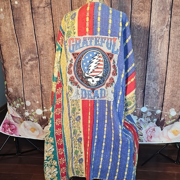 OOAK GRATEFUL DEAD KANTHA KIMONO SM-2X - Picture 2 of 10